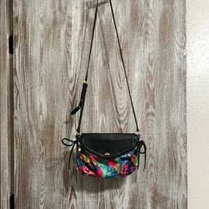 NWOT Juicy Couture Black and Blue Crossbody Bag with Floral Accents